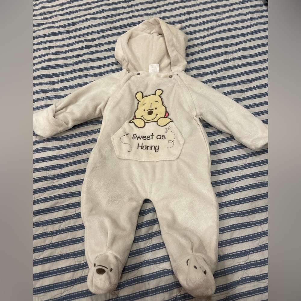 EUC Disney Winnie the Pooh Winter Onesie 3/6 month